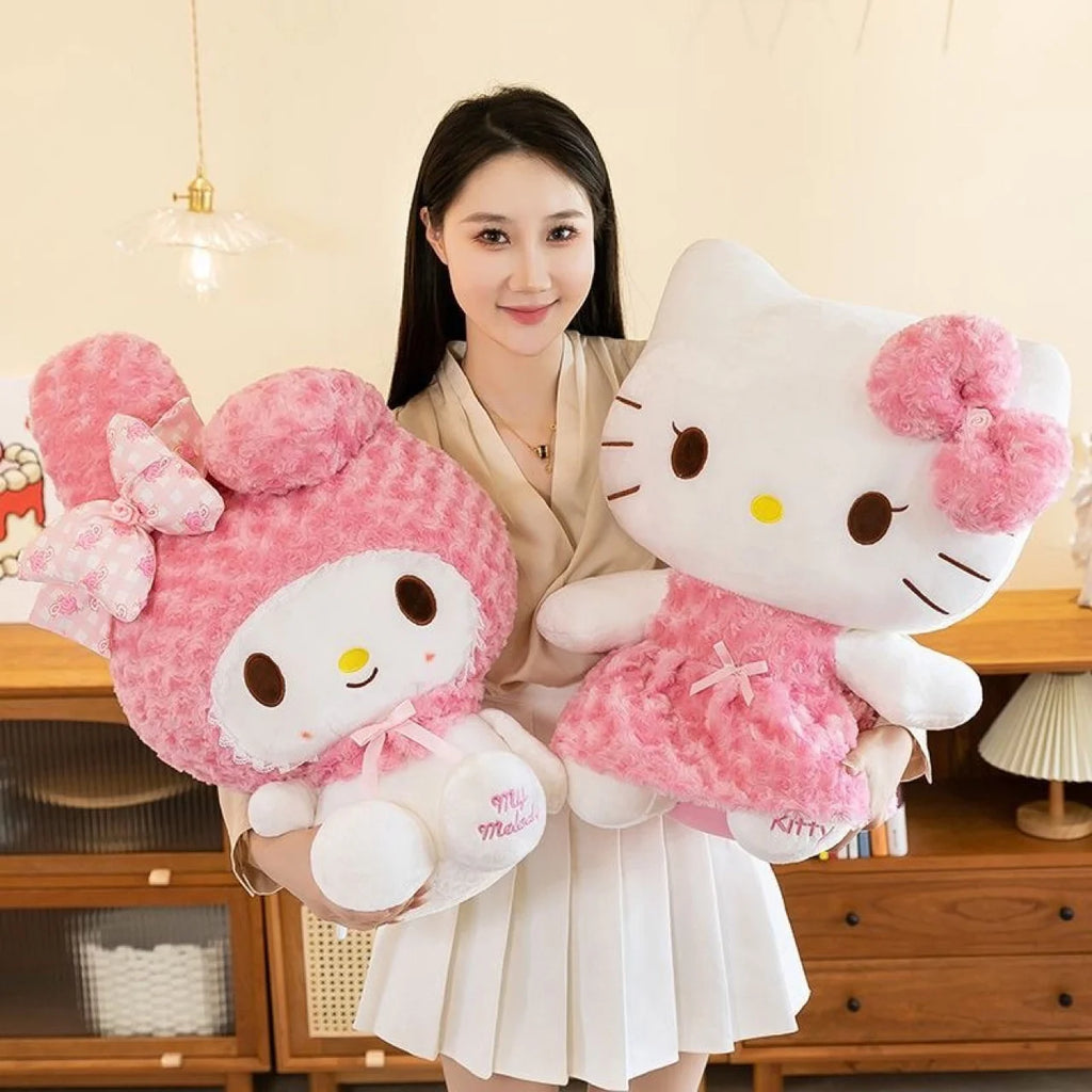 Hello Kitty Large-sized Doll 35cm/ 13.78inch Rose Hello Kitty Plush Doll, Melody Doll Plush Toy the Best Birthday Gift for Girls